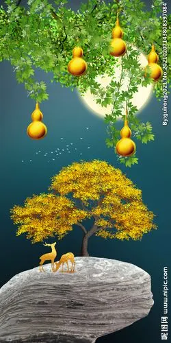 五福临门葫芦玄关图片