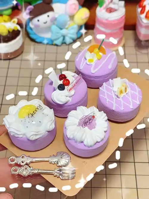 粘土教程|紫色梦幻蛋糕超简单