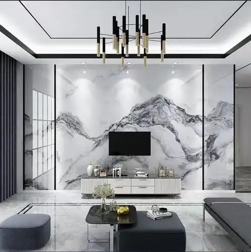 流行的10款现代简约岩板电视背景墙