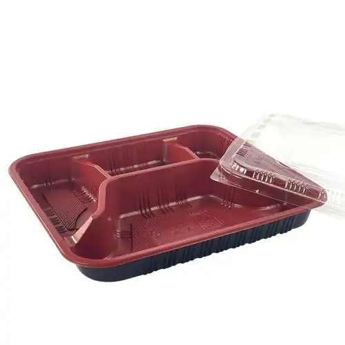 一次性打包盒商用外卖塑料多分格饭盒食品级长方形带盖便当快餐盒