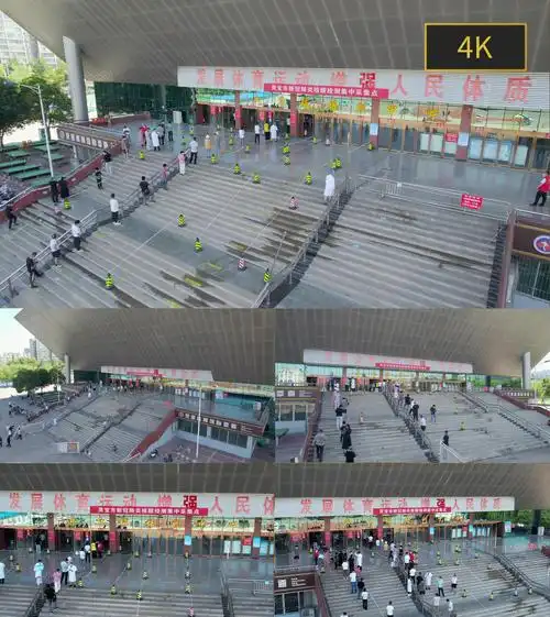 灵宝体育馆核酸检测点航拍