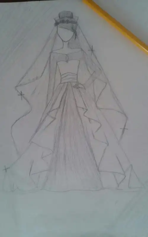 婚纱素描裙子画法简笔画