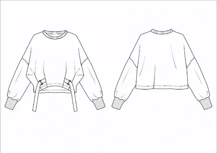 cdr服装设计效果图款式图,日常版型线稿 二创.