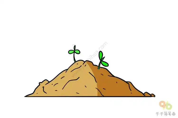 泥土简笔画步骤图_自然简笔画
