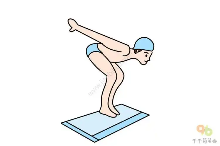 跳水运动员简笔画步骤图简单可爱易画一