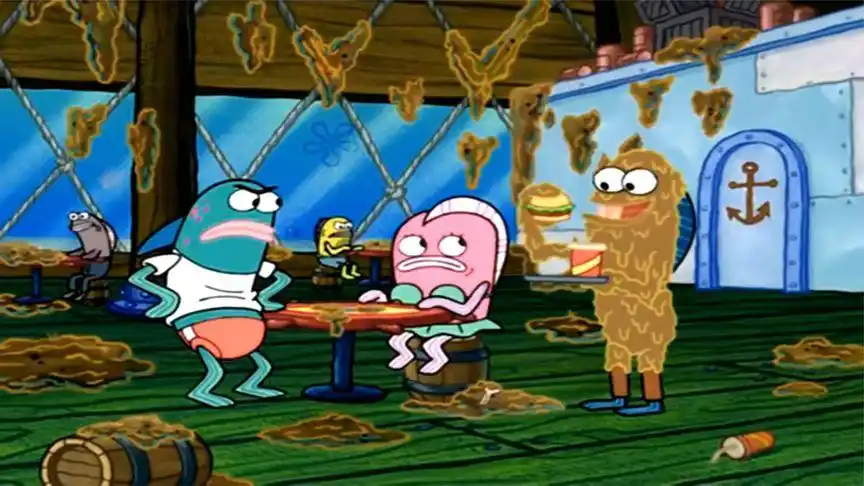 海绵宝宝:蟹皇堡太美味了,蟹堡王脏成这样,还有人来吃!