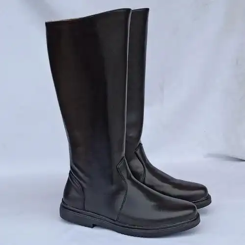 仪仗队马靴男女长筒阅兵靴学生升旗靴高筒皮靴马术靴子军官鞋