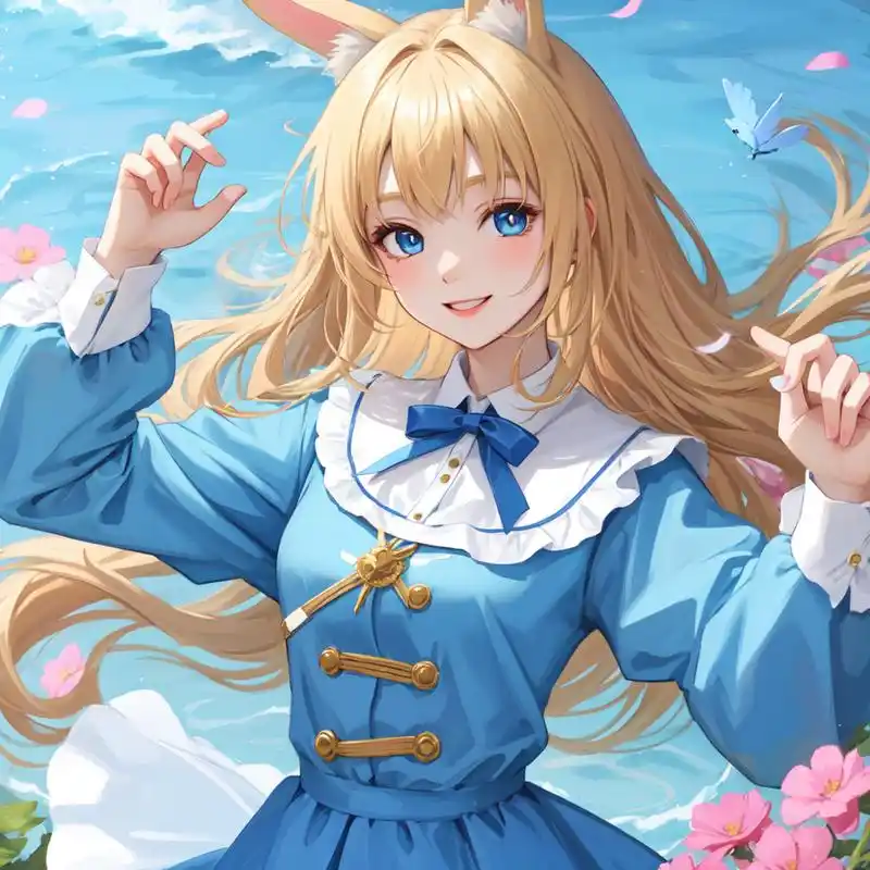 ai绘画# #ai二次元绘画# 可爱的兔兔女孩,爱丽丝#乐享周末分享吧