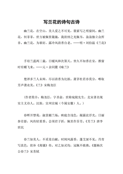 写兰花的诗句古诗docx6页