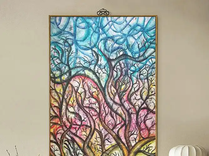 连理树抽象艺术装饰画
