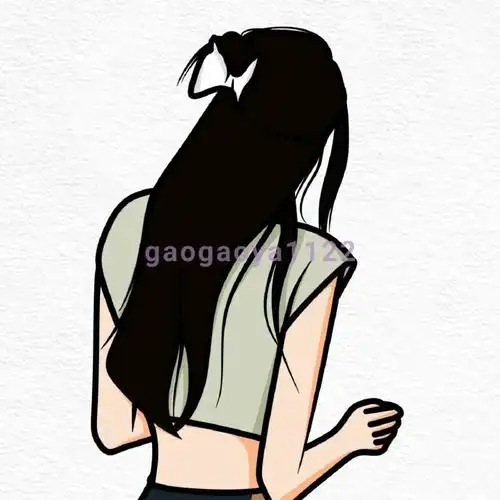 头像超话#手绘#  高级感满满的极简背影女头