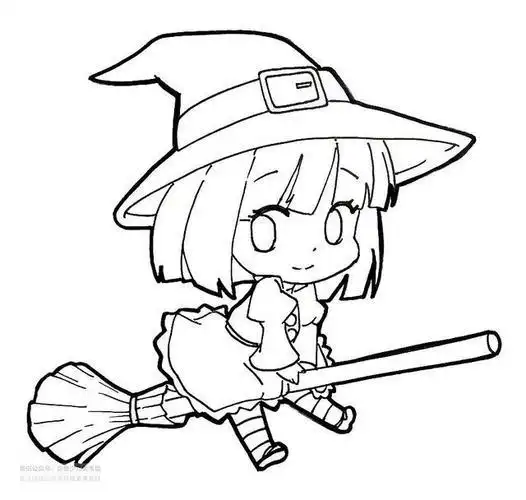 万圣节简笔画图片大全 小女巫(万圣节的女巫怎么画简笔)