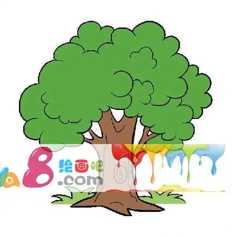 笔画步骤涂色简单好看12张多彩的秋天大树简笔画大全儿童画大树的画法