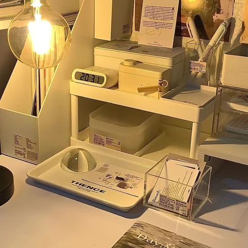 桌面双层置物架ins风学生宿舍书桌改造卧室化妆品办公室整理架