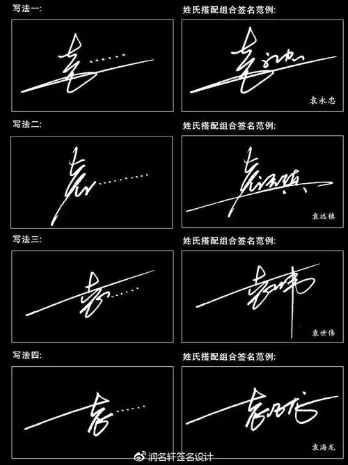 袁姓艺术签名设计超实用技法润名轩艺术签名设计百家姓艺术签名设