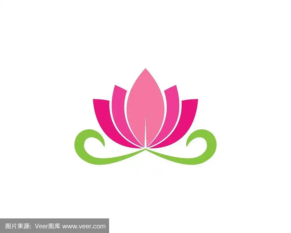 美丽向量荷花设计标志模板