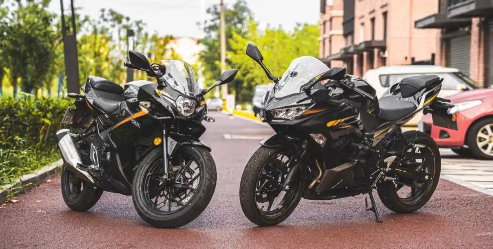 左gsx250 右ninja400#摩托车  #铃木gsx250  #川崎ninja400