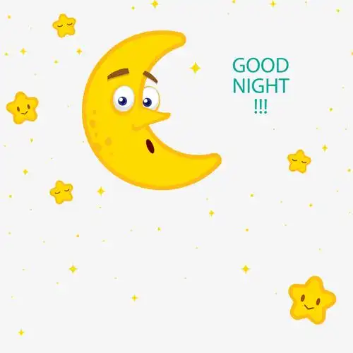 卡通月亮星星