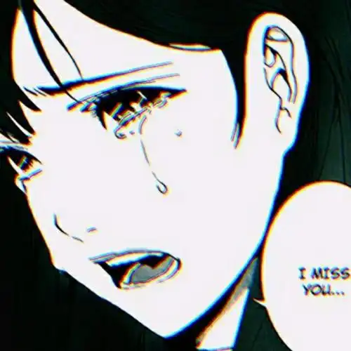 动漫女头黑白哭