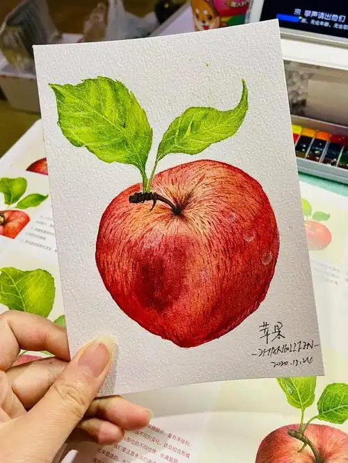 水彩苹果