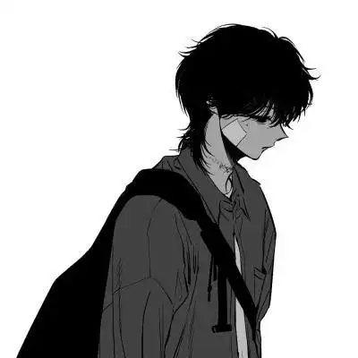 优质动漫男头像黑白高清图片