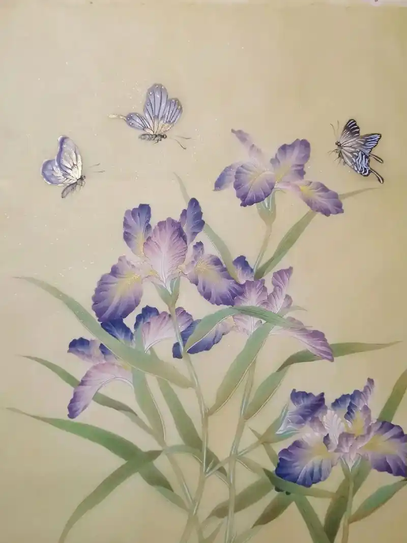 工笔画鸢尾花.画完的样子与写生画的样子91#工笔画 #国画# - 抖音