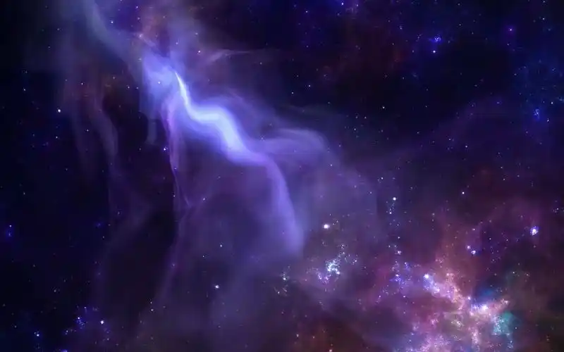 m429 4k画质紫色粒子星空宇审浩瀚梦幻星云球夜空粒子银河系文艺晚会