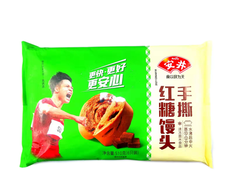 安井手撕红糖馒头510g早点面点方便食品袋装商用包点