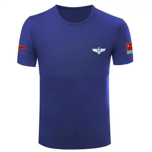 五星红旗衣服退伍军人空军t恤战狼特种兵短袖军装部队半袖男纯棉