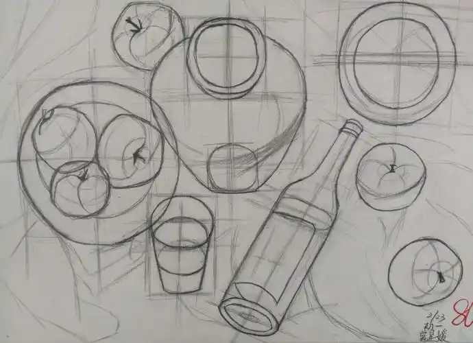 素描作业 写美篇六年级 梅辰睿,下图长方体左边的平面透视有些问题,需