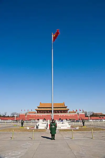 北京天安门广场上的国旗