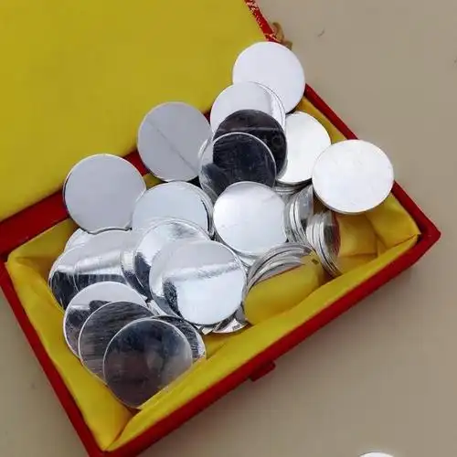 圆形光面银片9999银圆片银币银板手工银牌吊坠diy刻字圆银片 直径6