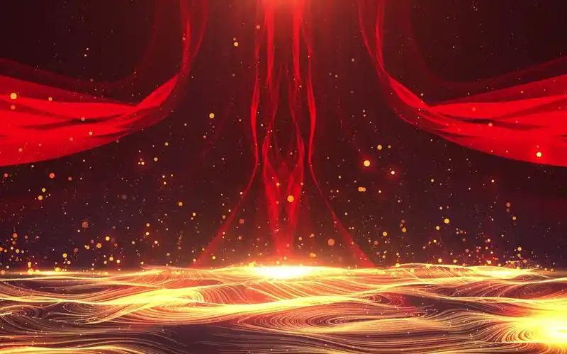 视频素材丨震撼大气庄重红色活动开幕式晚会高清led舞台背景视频景