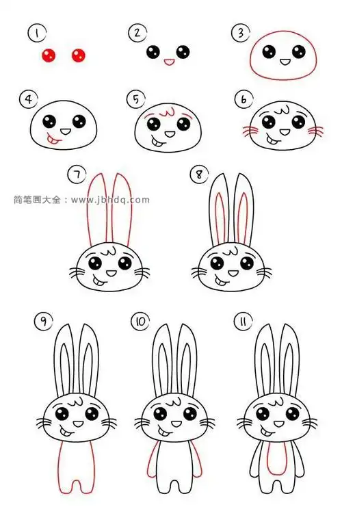 小兔子简笔画步骤图