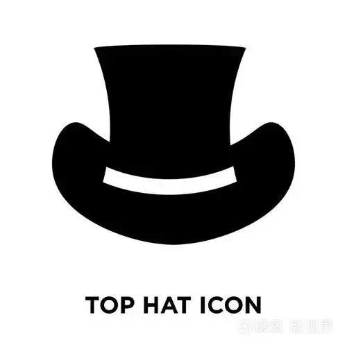顶帽子图标矢量隔离在白色背景, 标志概念的顶帽子标志在透明的背景