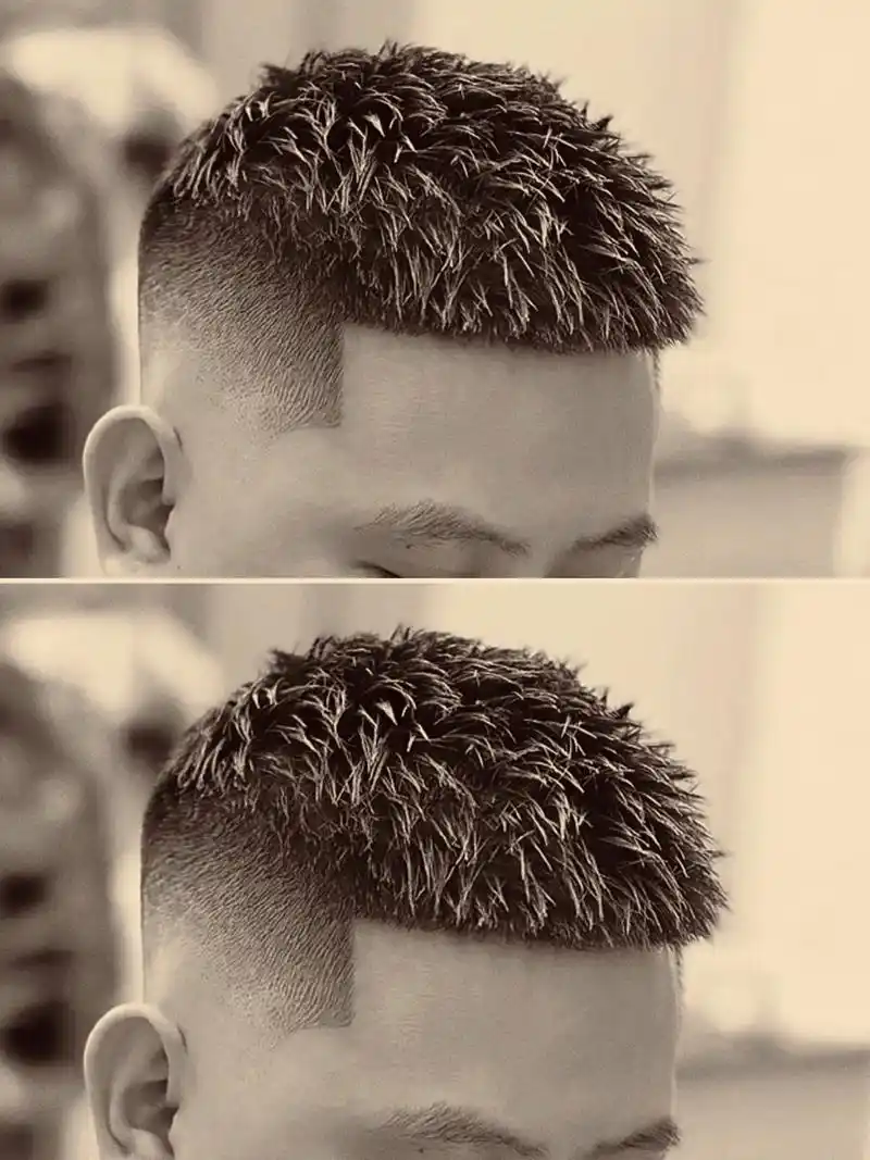 91鬓角0-3毫米立体渐变 	 97店内设计发型点我9096