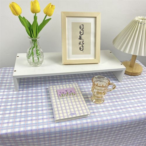 网红格子碎花书桌布少女心ins风学生卧室书桌垫寝室小清新背景布