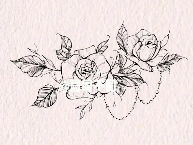 客稿 素花纹身 玫瑰花纹身  #素花纹身  #玫瑰纹身