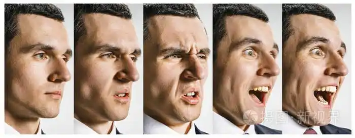 拼贴的不同人类的面部表情, 情绪, 情感