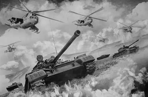 逼真带感的苏联钢铁洪流铅绘画