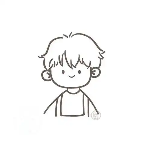 男生头像 我在你看不到的地方看了你好多次每天学一幅简笔画-可爱的