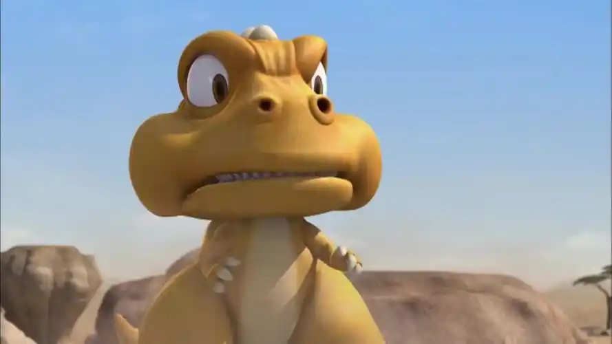 小恐龙阿贡霸王龙阿贡发现大嘴巴使用种子机关枪