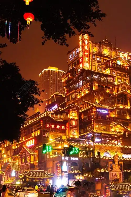 重庆城市风光洪崖洞千与千寻打卡地