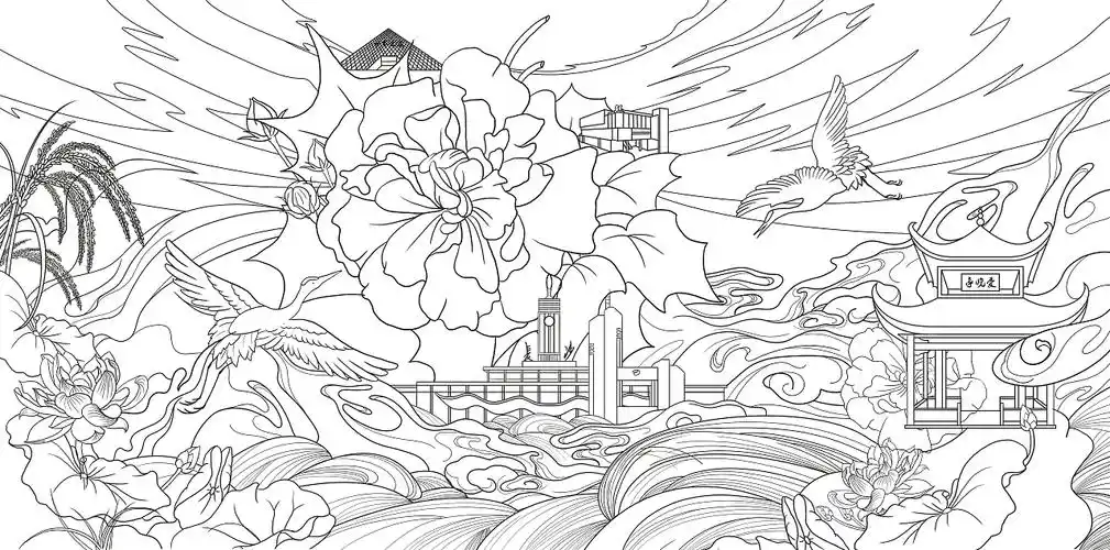 城市插画湖南长沙