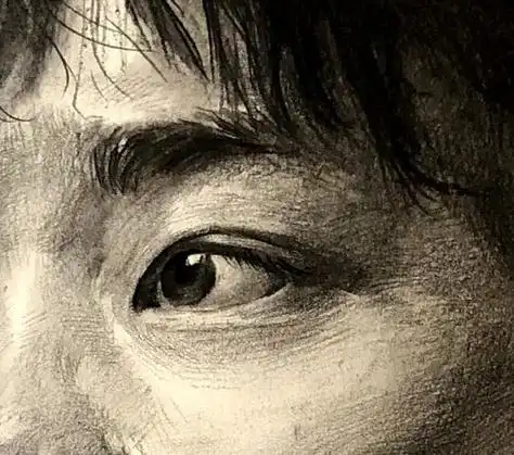 第二三〇集男青年素描头像步骤详细解析范画部分细节图