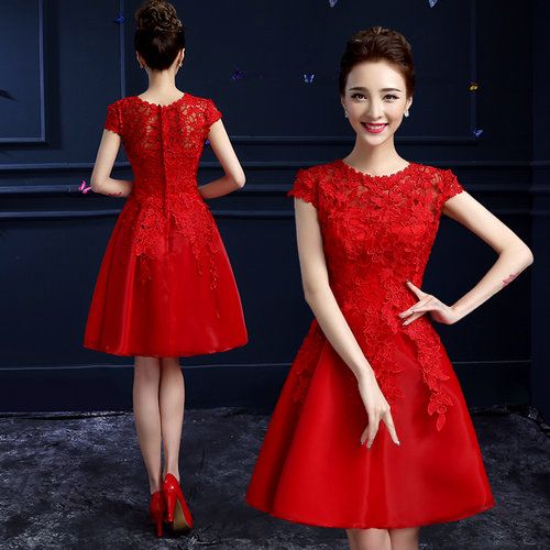 婚纱礼服2017新款新娘结婚礼服短款蕾丝包肩韩版礼服新娘敬酒服