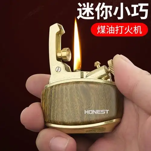 百诚新款金鲟复古煤油打火机男士礼品老式复古弹压打火机抖音爆款