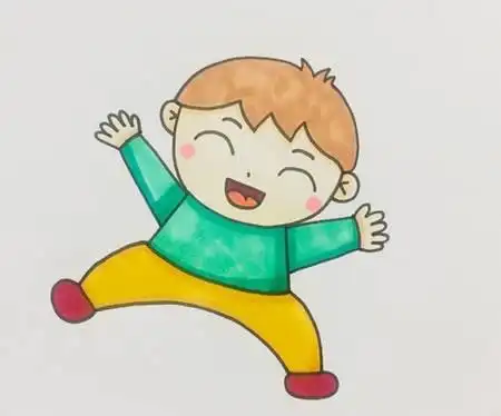 小男孩简笔画步骤图解教程