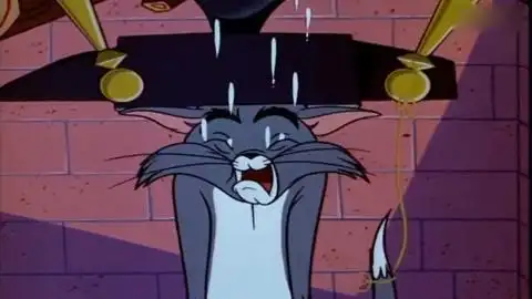 猫和老鼠汤姆的尾巴上被谁绑上了绳子,可怜的汤姆哭惨了
