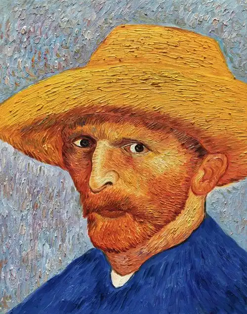 临摹手绘油画梵高自画像